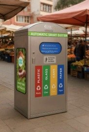 Automatic smart dustbin at a market