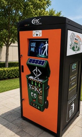 UTC solar-powered smart waste compactor, Make in India build