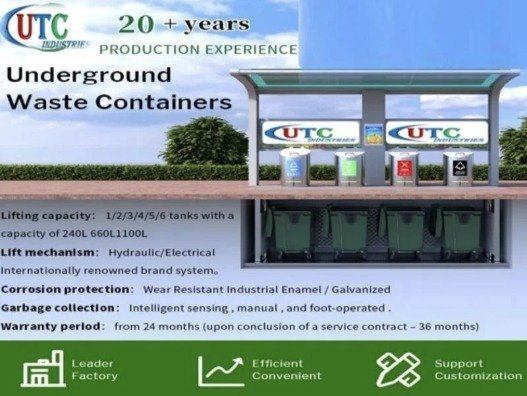 UTC underground waste containers specification sheet